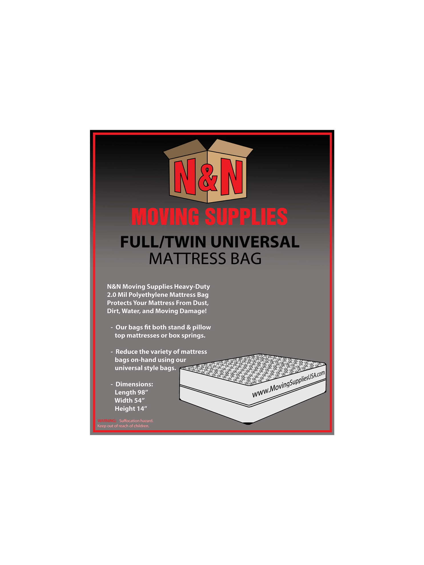 Picture of Mattress Bag Full/Twin (1 Bag Per Pack)