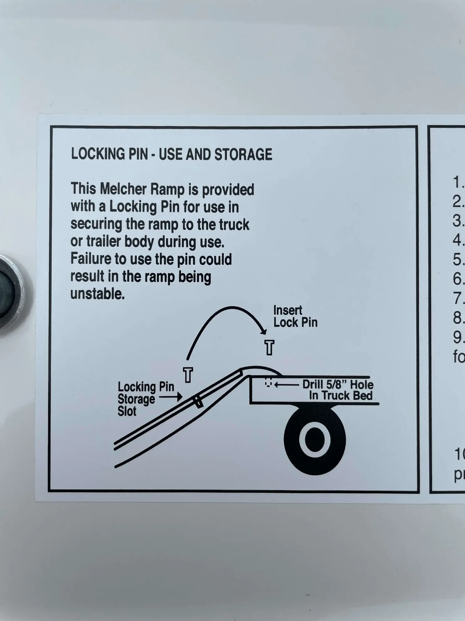 Picture of Melcher Ramp Replacement Pins